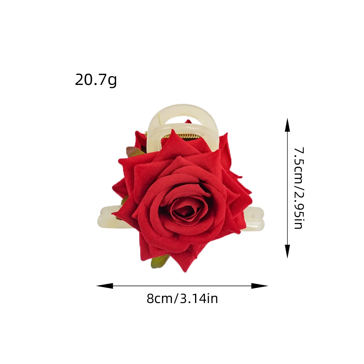 

1PCS Sweet Rose Shark Clip Dopamine Hair Claw Plastic Flower Wholesale Accessory BPA-Free Women's Grip