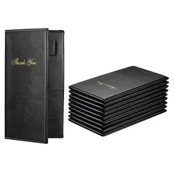 10Pcs Leather Check Folder Guest Check Card Holder Restaurant Check Presenters Guest Bill Server Menu Folder Checkbook Organizer