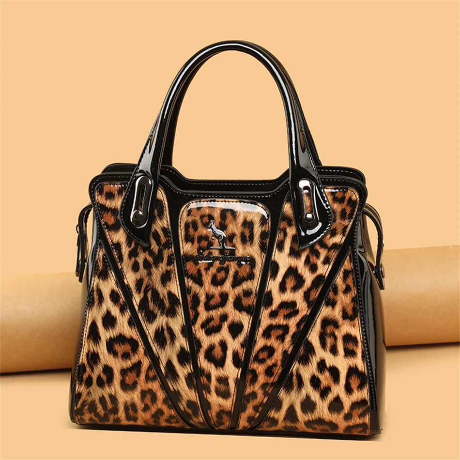 Fashion Large Capacity Leopard Print Women Luxury Handbag PU Simple Underarm Shoulder Bag Female Daily Design Totes Shopping Bag