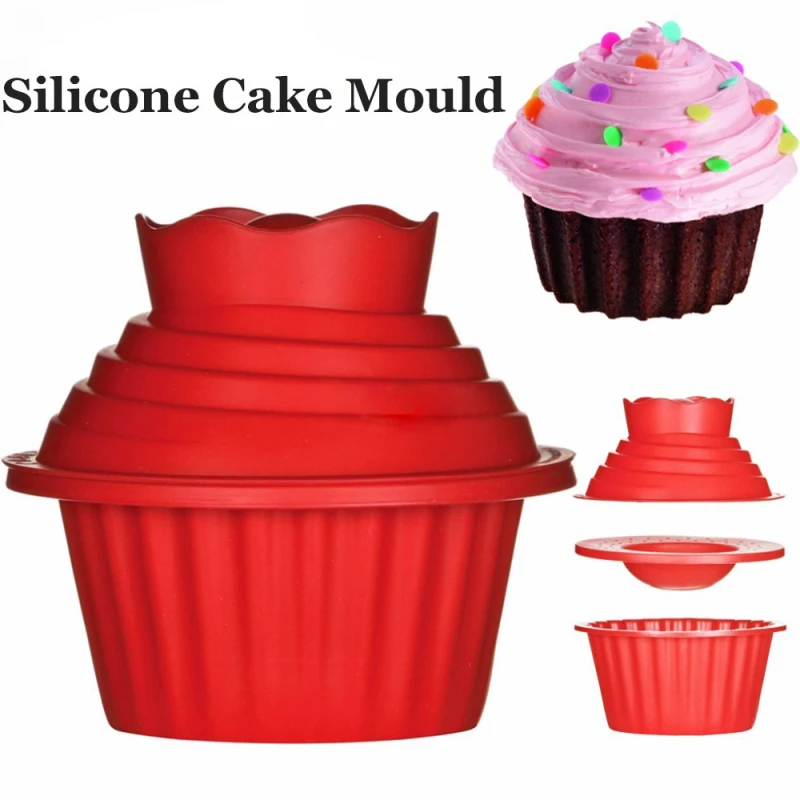 Giant Cupcake Easy To Use Non-stick Surface Creative Trendy Practical Innovative Silicone Cake Mold For Easy Decorating Durable