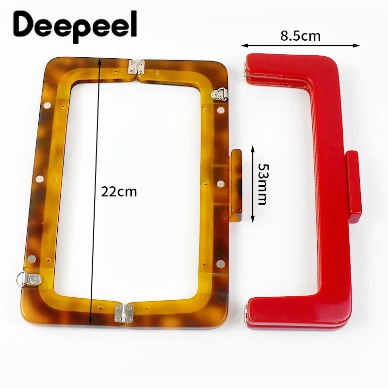 1Pc Deepeel 23cm Square Acrylic Handbags Handle Plastic Kiss Clasp Purse Frames Handbag Handcraft Repair DIY Sewing Accessories