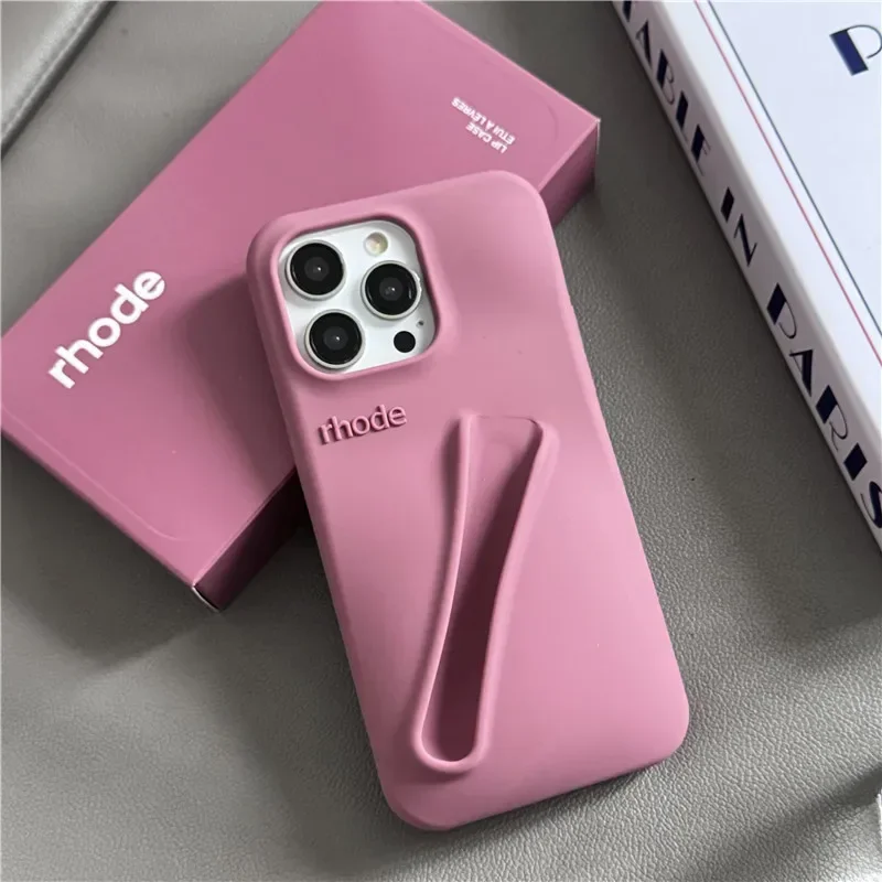 With Box Autumn Limited Edition Rhod Phone Case for IPhone 16 15 14 13 12 11 Pro Max Plus Lip Gloss Holder Soft Silicone Cover