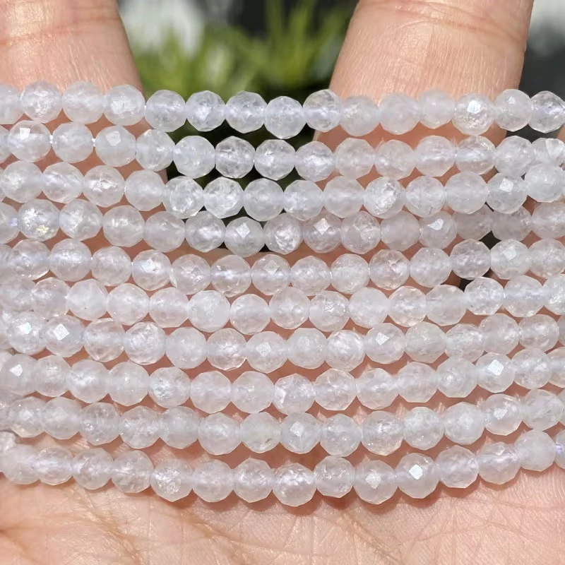 

Wholesale Faceted Natural Stone Beads Faceted Amazonite Aquamarine White Jade Loose Spacer Bead For Jewelry Making 2 3 4mm