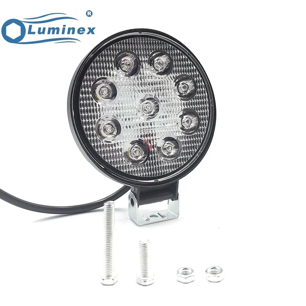 Luminex  2pcs 9 LED Auxiliary Modified Headlight Spotlight Flood Spot Lamp For Boat Trailer Motorcycle Truck Car Accessories