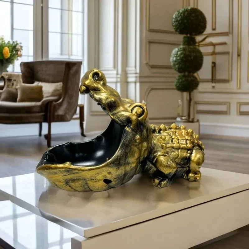 

Alligator Storage Figurine Decorative Animal Sculpture Crocodile Statue Living Room Tabletop Bookshelf Entrance Home Decoration