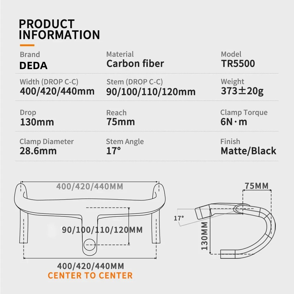 DEDA  ALAENRA Carbon Road 360mm 380mm Integrated Handlebar 28.6mm Carbon Handlebars With Bike Comput Holder 70mm stem