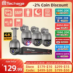 Techage 8CH 4K 5MP 8MP PTZ Security POE IP Camera System Outdoor AI Human Detection Two Way Audio Video Surveillance Camera Kit