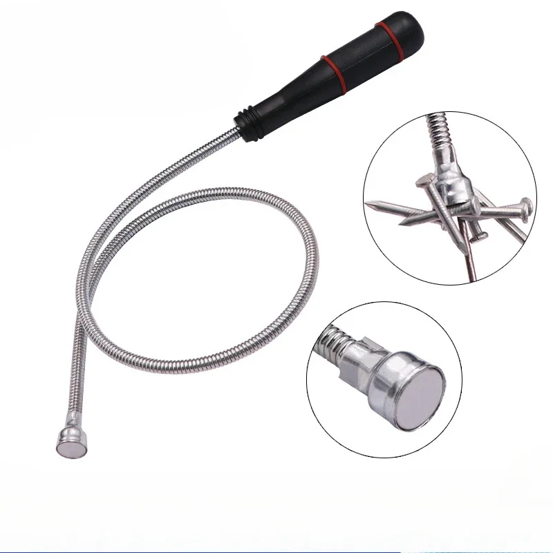 New Foldable Strong Magnetic Pickup Tool Metal Flexible Pick Up Tool Suction Bar Magnet Spring Grip Grabber Portable Hand Tools