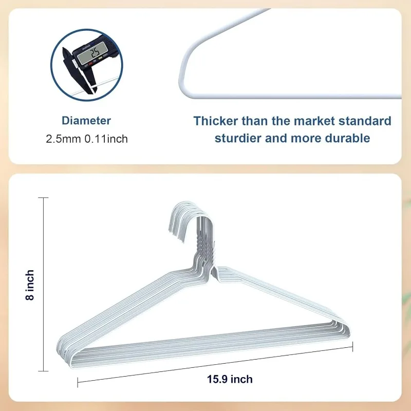 Wire Hangers 100 Pack, Metal Wire Clothes Hanger Bulk for Coats, Space Saving Metal Hangers Non Slip 16 Inch 12 Gauge Ultra