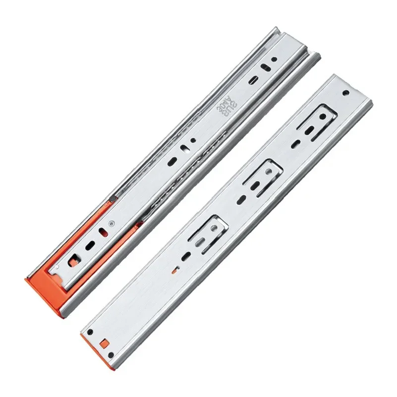 

Stainless Steel Drawer Slides Soft Close Drawer Track Rail Sliding Three-Section Cabinet Slides Furniture Hardware
