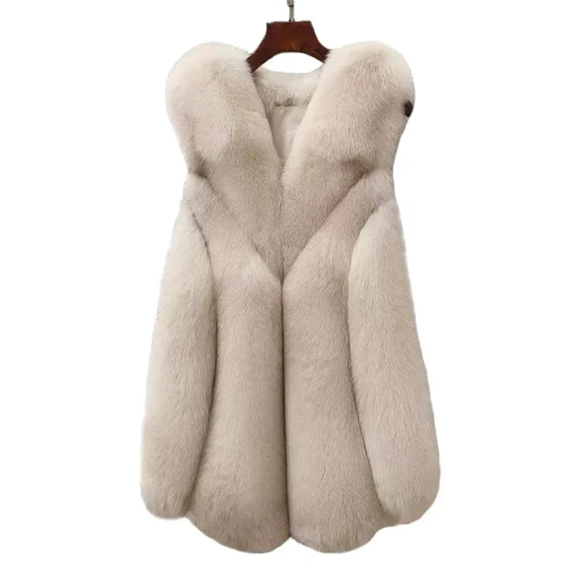 Factory Wholesale Women's New Winter Imitation Fox Fur Loose Large Size Fur Vest