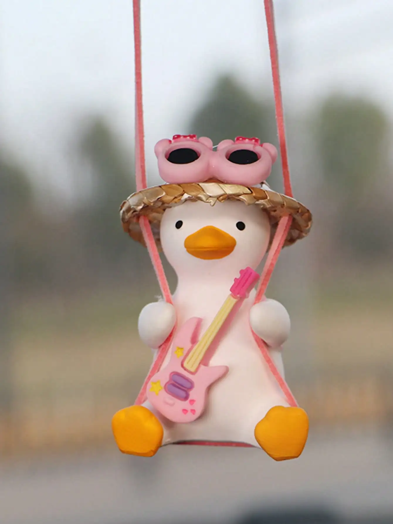 1pc Cute Car Charm Hanging Ornament - Cool Swinging Duck Car Accessories for Teens Auto Accessories