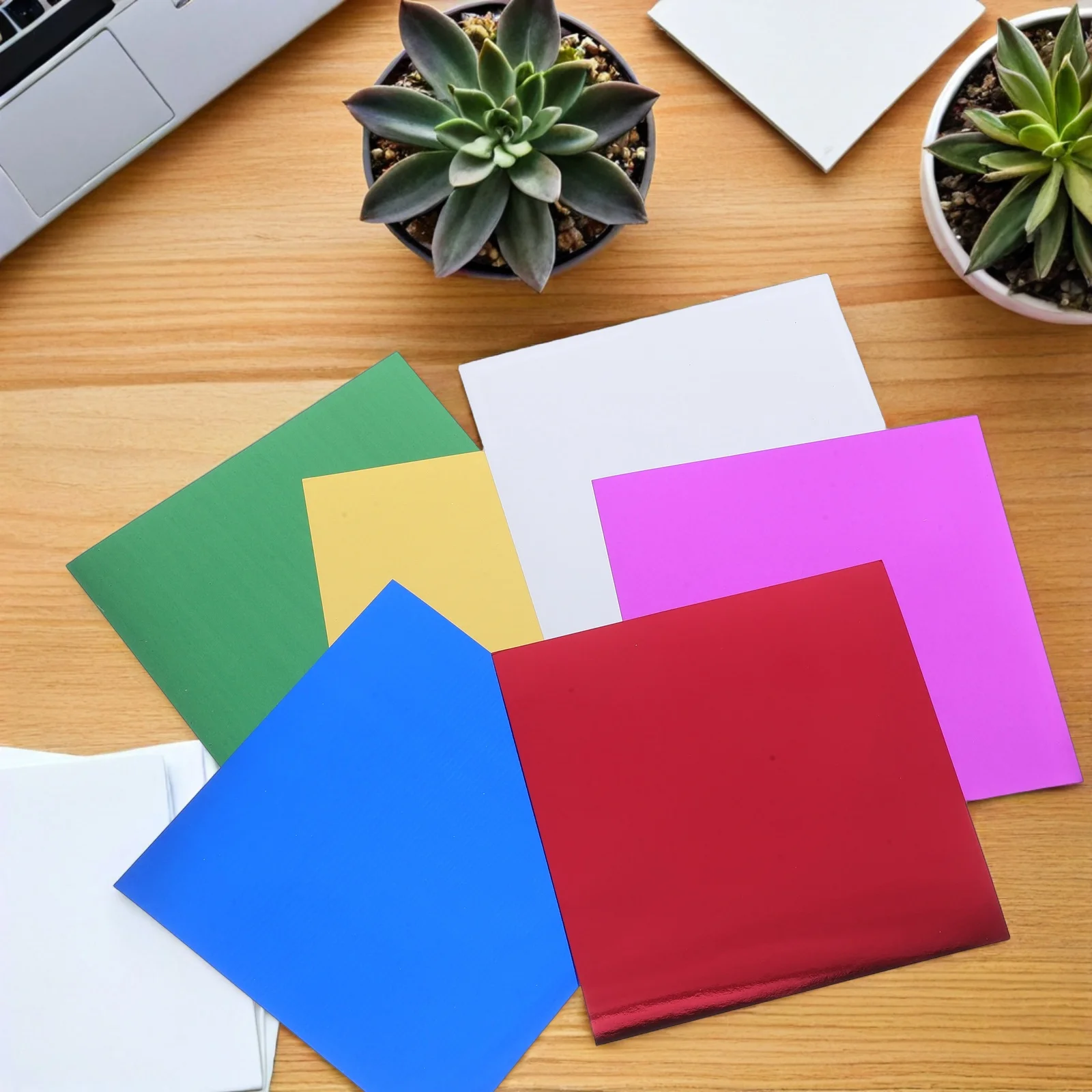 224 ورقة مرآة عاكسة احباط ورقة بطاقات معدنية لسكرابوكينغ المشاريع الزخرفية احباط ورقة مرآة ورقة