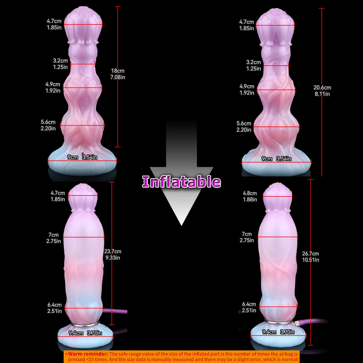 YOCY B2010 زهرة المكونات الشرج نفخ الشرج المتوسع مع شفط كأس لعبة الجنس للنساء الرجال #2