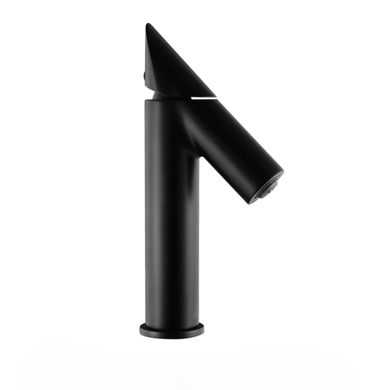 Light Luxury All-copper Hot and Cold Faucet Black Basin Creative Bathroom Hand Wash Basin Single Handle Single Hole Silver