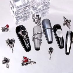 10Pcs/Lot Halloween Nail Charms Gothic Punk Style Design Rhinestone Nail Figures Witchy Enchanting 3D Nail Accessories