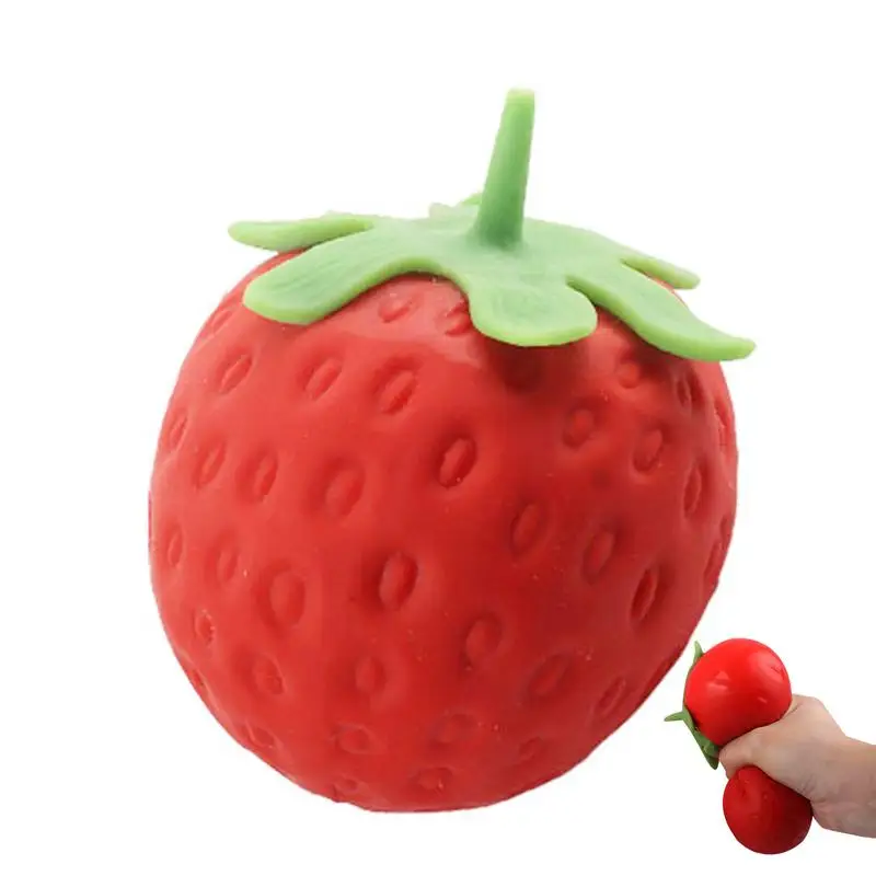 Strawberry Squish Squeeze Toys Colorful Strawberry Slow Rebound paillettes simulazione frutta PU pane regali a lenta crescita per bambini