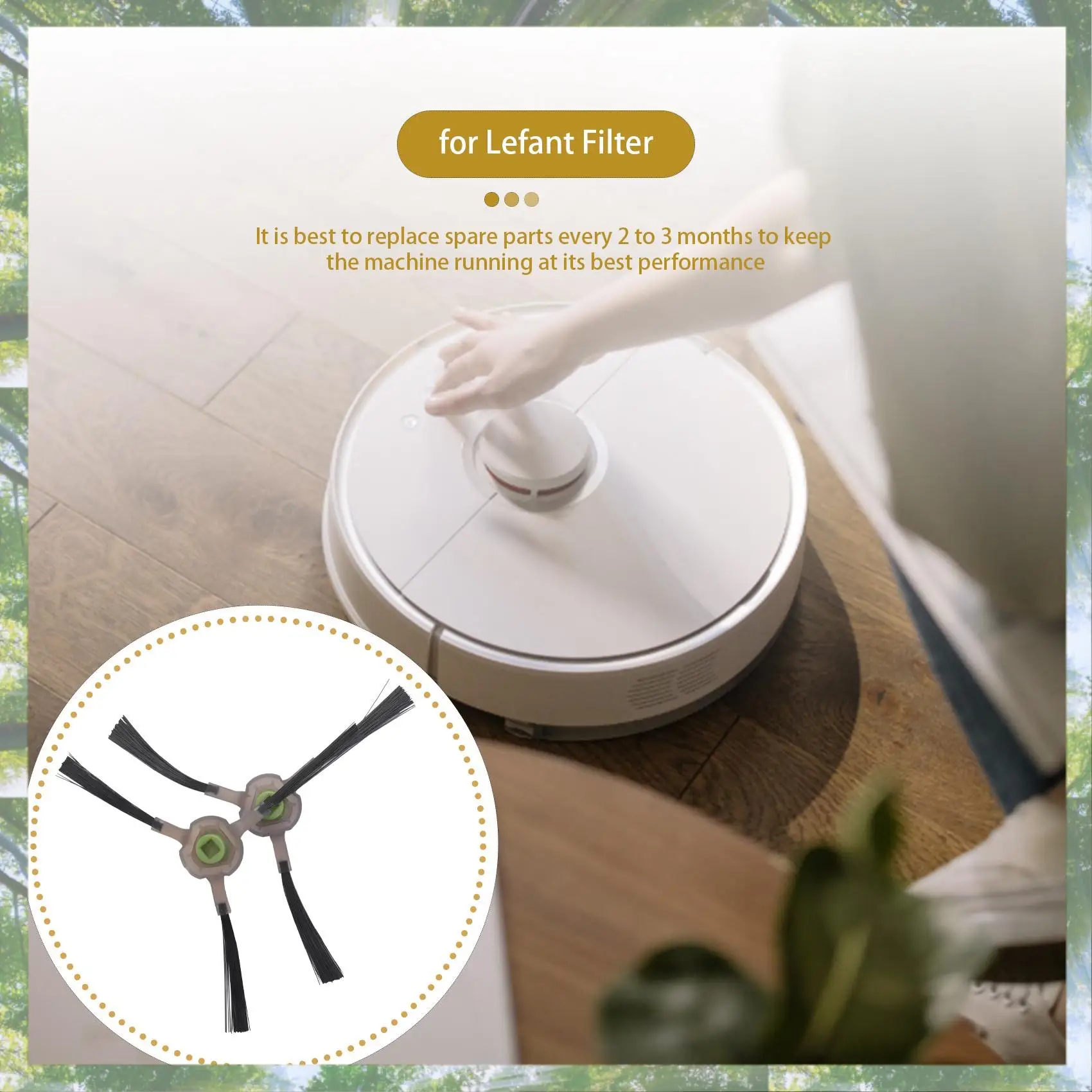 

L73A 2025 подходит для аксессуаров для подметальных роботов Lefant, боковой щетки / M201 / T700 / M500 / 501 Фильтрующая сетка