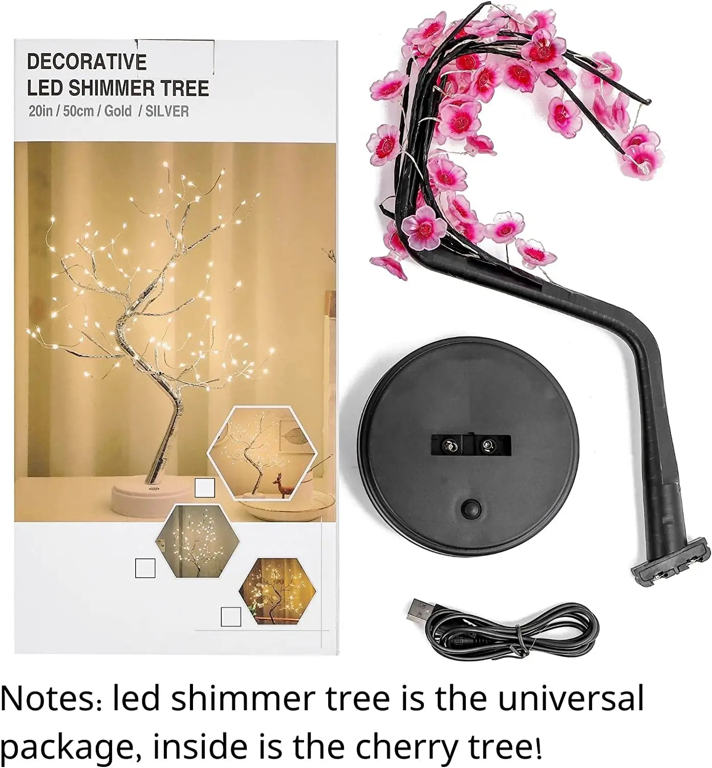 Bonsaï en fleur de prunier à 36 LED, arbre à lumière féerique artificielle, arbre à esprit, lumières en fleur de prunier, décoration de chambre à coucher, noël