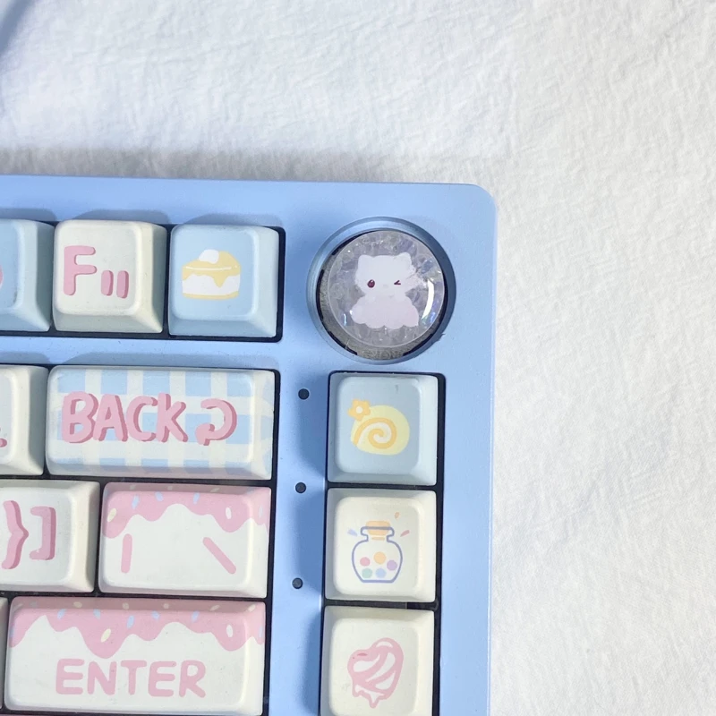 MiFuny-teclas con perilla de chica/gato, teclas Kawaii de resina personalizadas, teclas artesanales para teclado mecánico Hi8/Hi75, accesorios de regalo