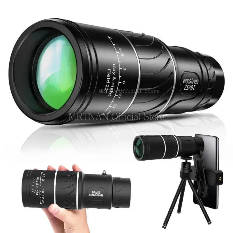 Binoculares potentes HD con Zoom militar, telescopio profesional portátil de largo alcance, Monocular de baja visión nocturna para caza, 40x60