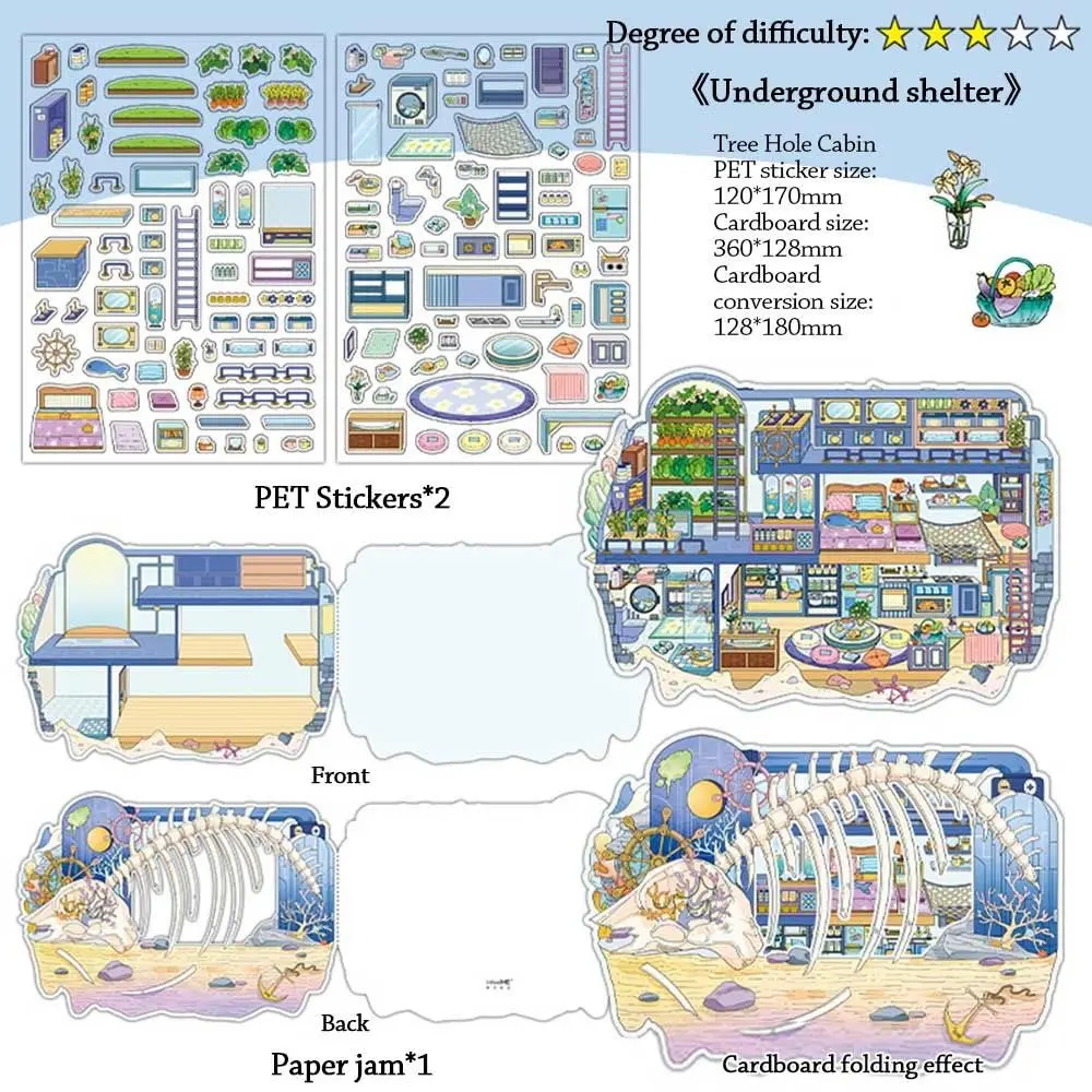My Cabin Series 7.0 Miniature Collection Stickers PET Sticker Paper Scrapbooking Material DIY Handbook Stickers DIY