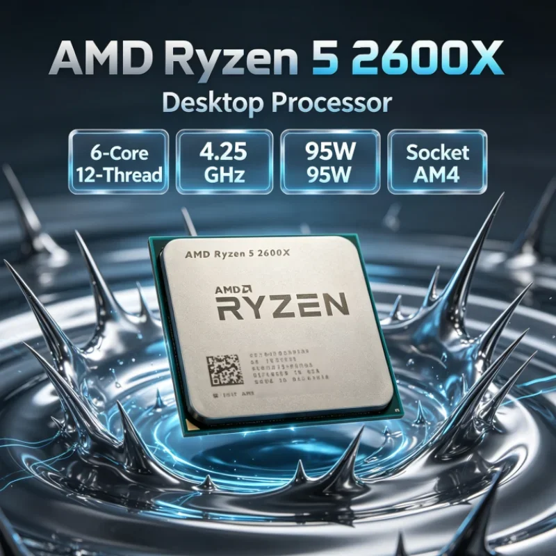 AMD Ryzen 5 Gaming CPU CPU CPU Processor 95W 6-Core 12-Thread 3.6GHz Base AM4 R5 2600X 4.25GHz Max