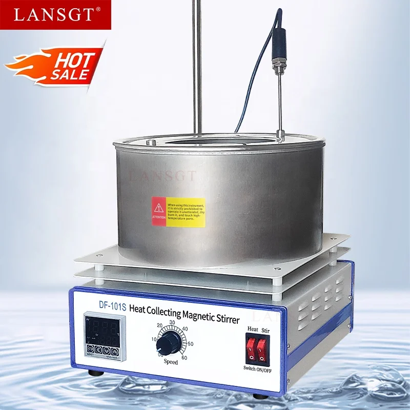 

DF-101T 5L Capacity High Volume Heat Collecting Magnetic Stirrers Water and Oil Bath Pan Electric Heating Mixer
