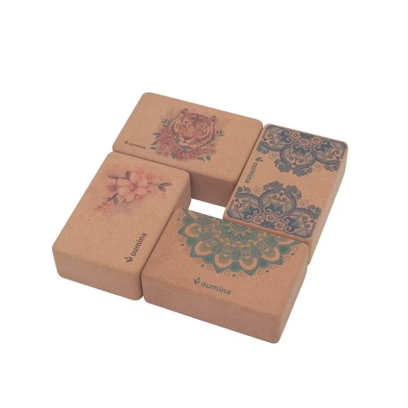 YTYIN Custom Logo Cork Massage Ball Roller And Yoga Block Set Eco-Friendly Natural Material For Yoga Exercises