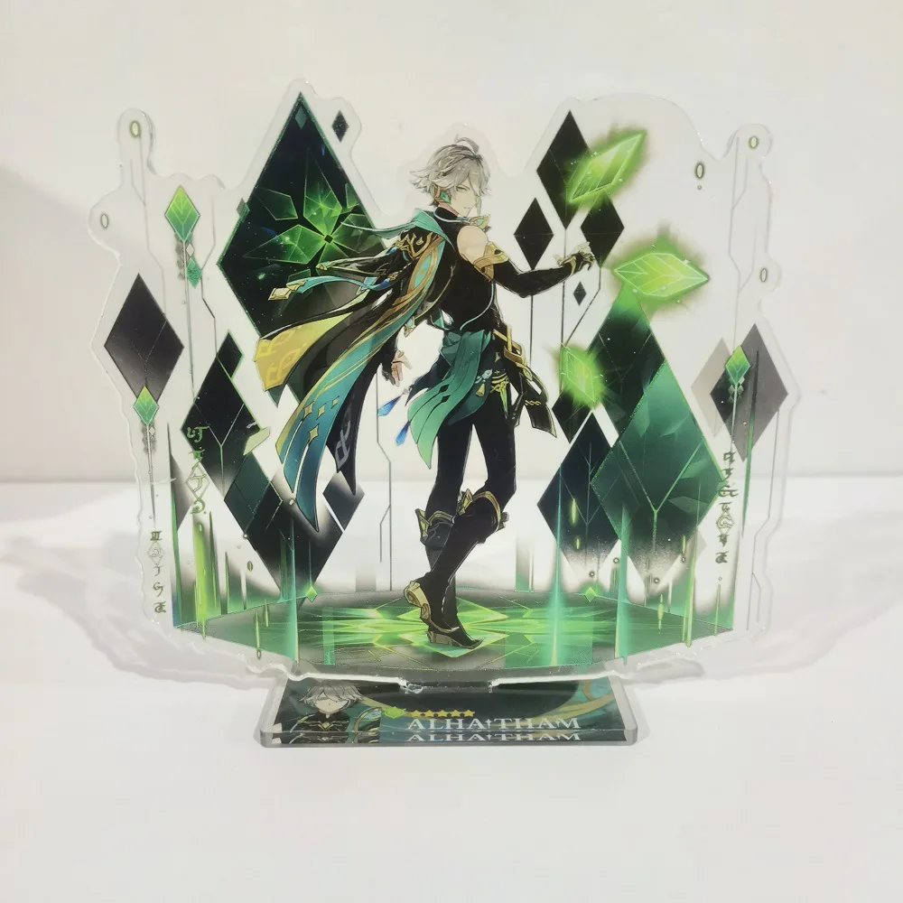 Anime Figure Kinich Mualani Barbatos Cyno Xiao Kaeya Acrylic Stand Model Plate Desk Decor Standing Sign Fans Gifts