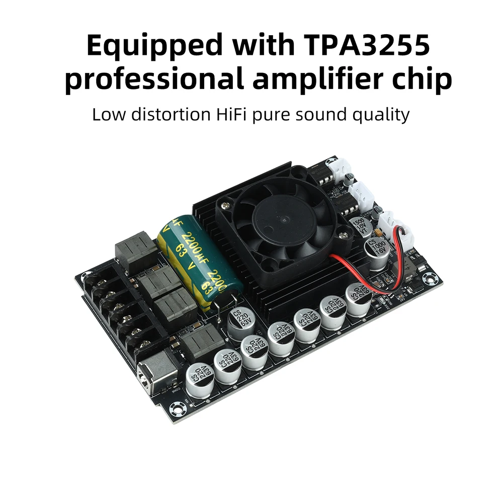TPA3255 600W Digita Amplifier 300W*2 High-Power HIFI Stereo Amplifier Module 2 Channel Audiophile-Grade Power Amplifier DC18-55V