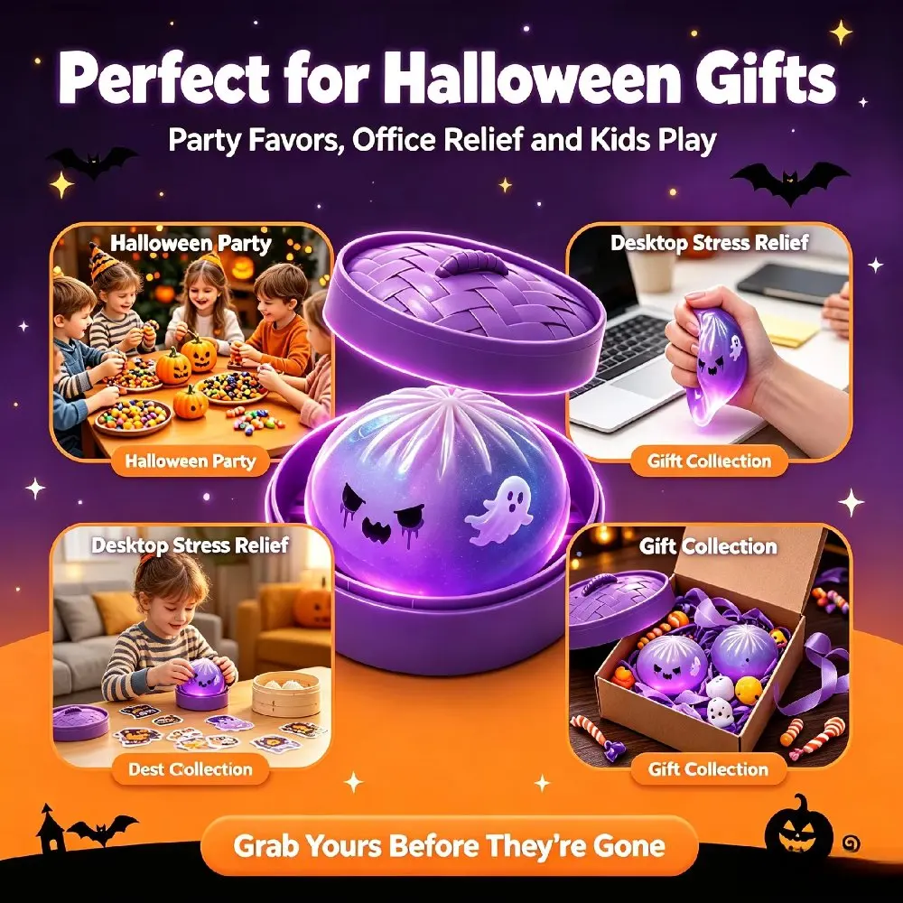 Halloween Ghosts Relieve Stress Money Sparkling Shark Dumplings Soft Relaxation Slow Elastic Steamed Buns Festival Birthday Gift