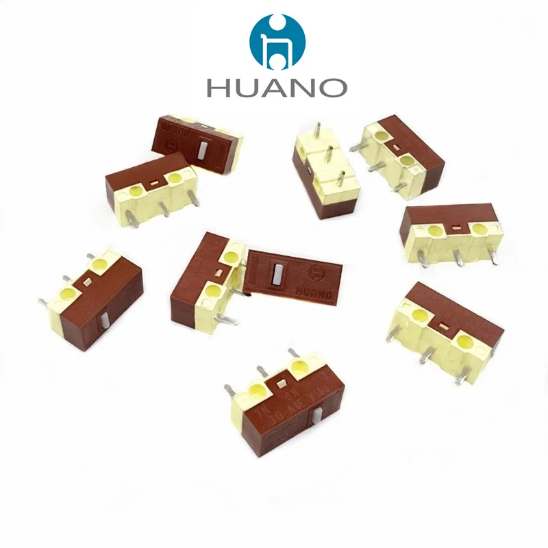 

Free Shipping 10Pcs New Original HUANO Silent Micro Switch 10 Millions Click Lifetime Computer Mouse Mute Micro Switches 3Pins