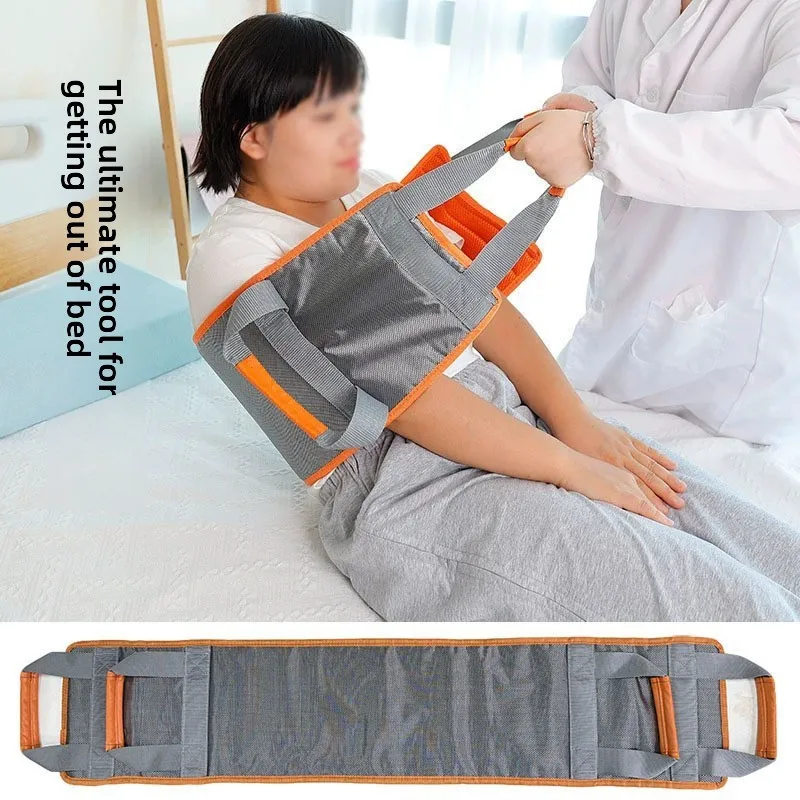 Patient transfer belt with handle，Bed repositioning assist belt，Bedridden elderly person's assistive device for getting up and m - Thumbnail 1