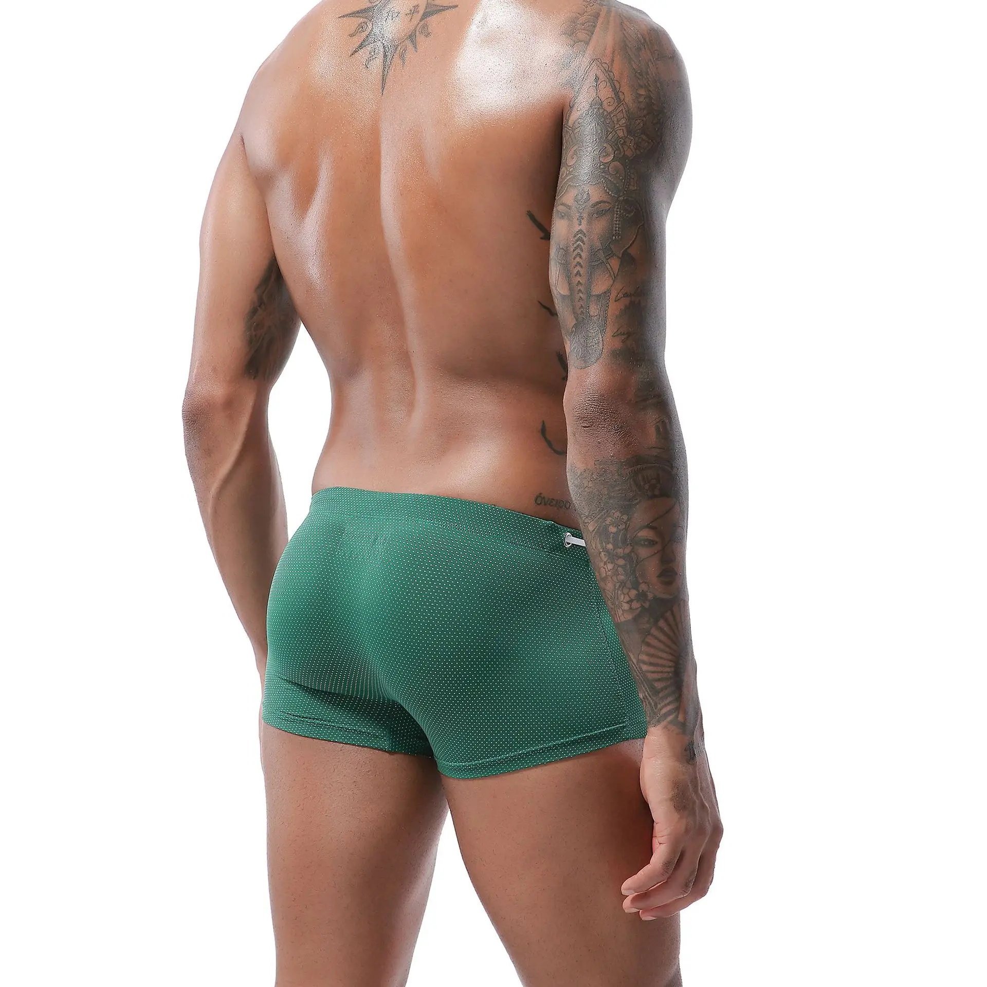 Quần Lót Nam Sexy Ice Silk Mềm Mại Đồng Tính Rời Boxer Short Thoải Mái Gợi Cảm Nam Trung Kế Quần Lót Sexy Bikini Shortboxers