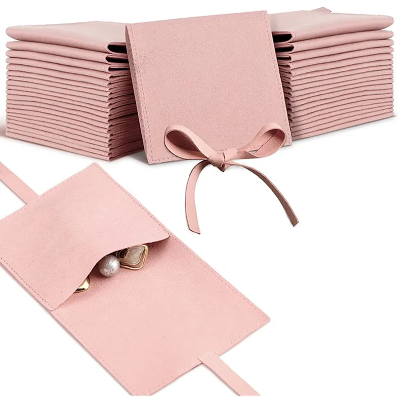 30 Pcs Microfiber Jewelry Pouch 8 x 8 Cm, Jewelry Packaging Bag Luxury Small Jewelry Gift Bags Bow Tie Microfiber Bag for Bracel