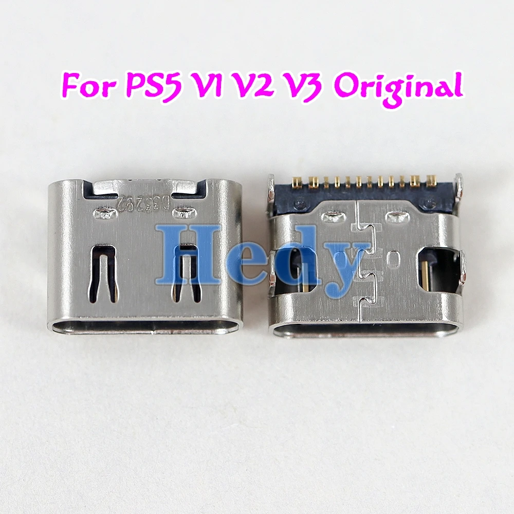 2 قطعة V1.0 2.0 3.0 الأصلي OEM الذهب الشظية المقبس نوع C شاحن يو اس بي ميناء المقبس وصلة مرفاع لسوني PS5 تحكم V2 V3