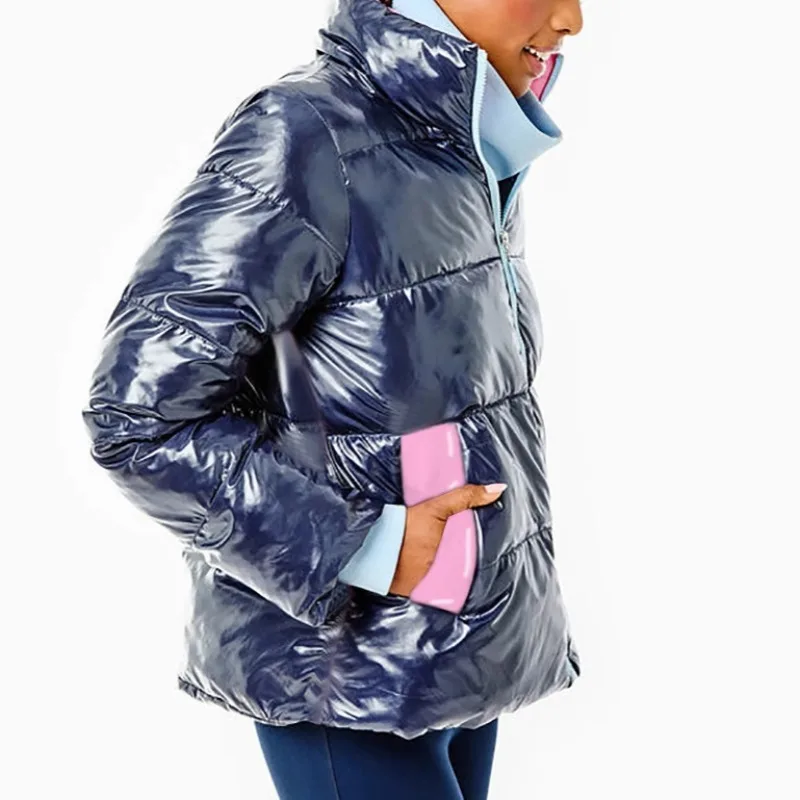 Parkas à manches longues pour femmes avec fermeture éclair et poche, veste de collision de documents, style de loisirs, mode automne et hiver, nouveau, 2024