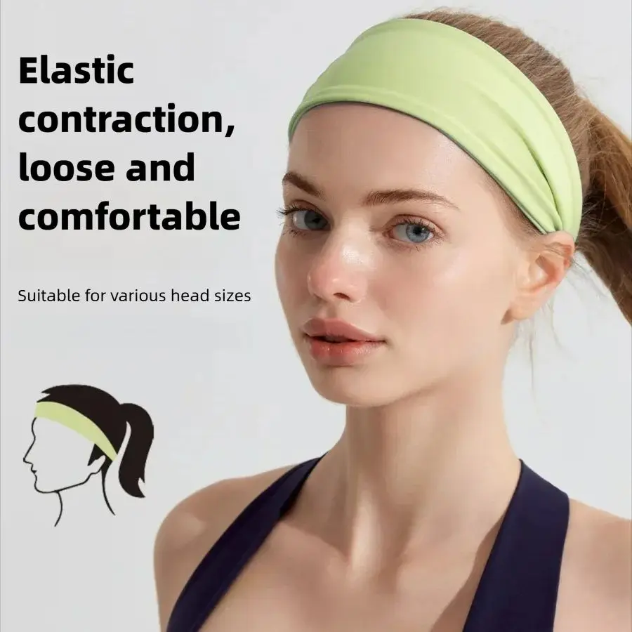 Women’s Wide Sports Headband Sweatband Absorbent Non-Slip Head Wrap for Running Yoga Fitness Workout