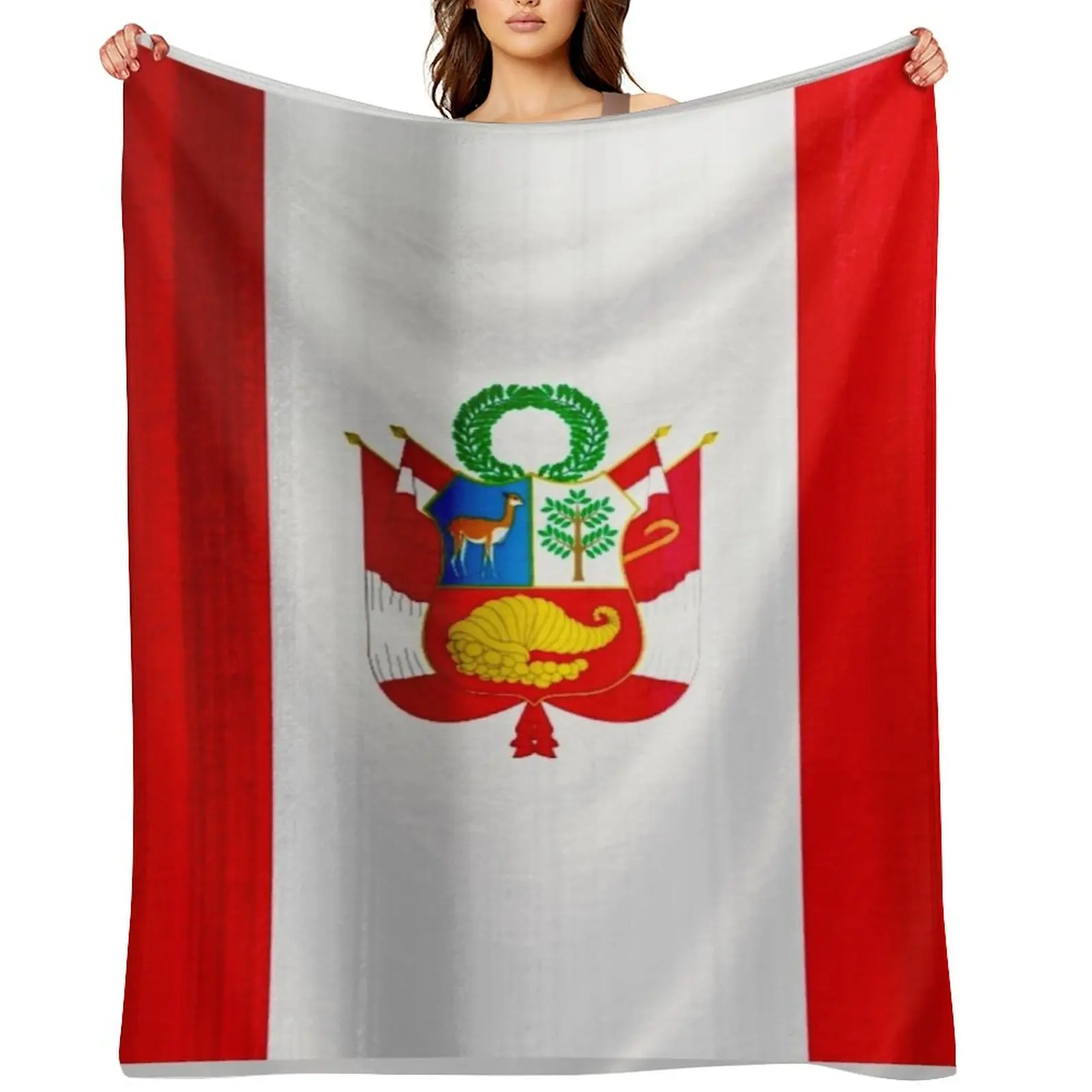 

Peruvian Flag Throw Blanket Soft Beds anime for sofa Decorative Sofa Blankets