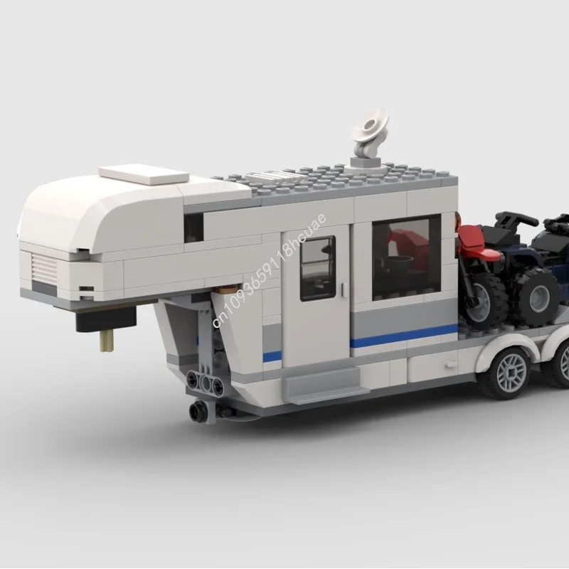 275 قطعة MOC لعبة نقل مدينة التخييم على الطرق الوعرة نموذج هدية الكريسماس اللبنات البناء تجميع الطوب الإبداعي عيد ميلاد #4