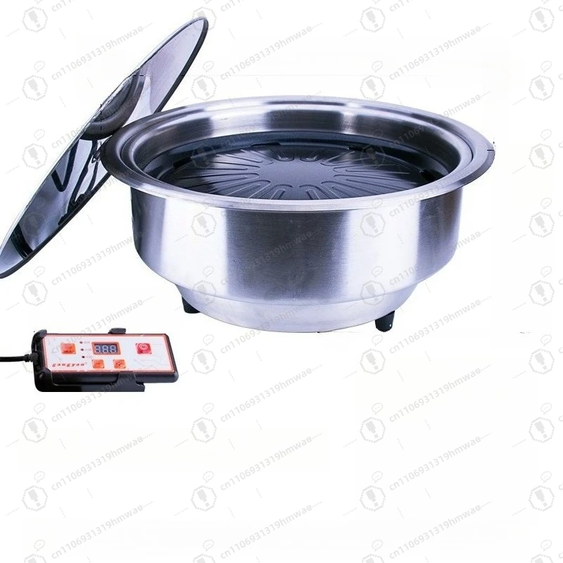 Korean Commercial Round Infrared Ceramic Heating Pan 2 in 1 Electric Grill & Hot Pot Multifunctional Barbecue Cooker