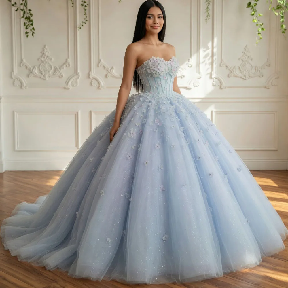 

Blue Purple Sleeveless Sweetheart Quinceanera Dress With Lace-Up Back And Beading Appliques Customizable Special Occasion Gown