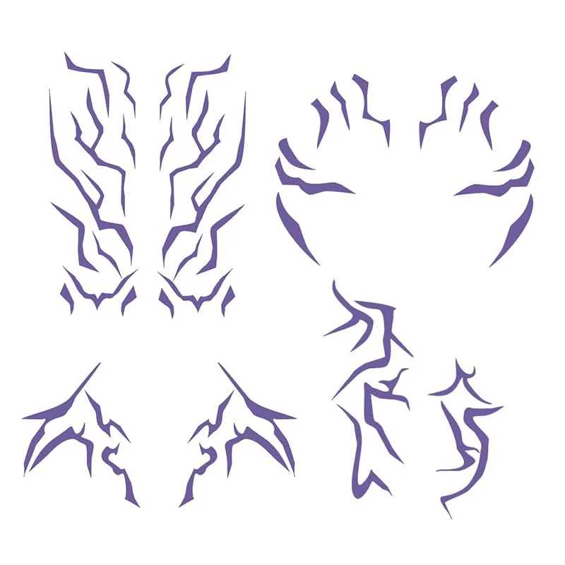 4pcs Stiker Tato Cosplay KPop Rumi Kang, Stiker Tato Rumi, Stiker Demonizing untuk Pesta Halloween, Prop Dewasa