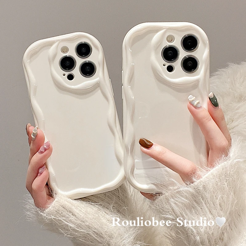 I phone cream wave soft case phone case anti drop case fairy suitable for iPhone 15 14 13 12 11 i15 i14 i13 i12 i11 pro max