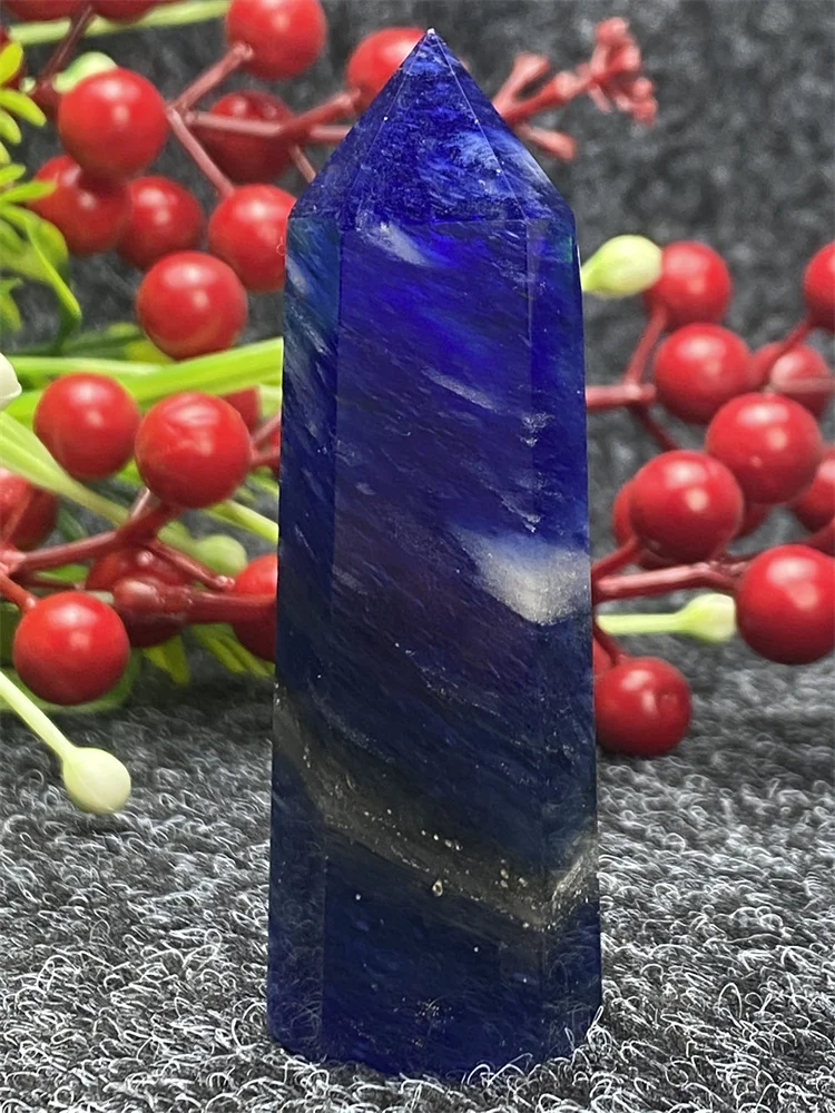 A Blue Smelted Stone Mineral Specimen For Home Office Tank Decoration Excellent Coordination With Meditation Room Decor Decorati