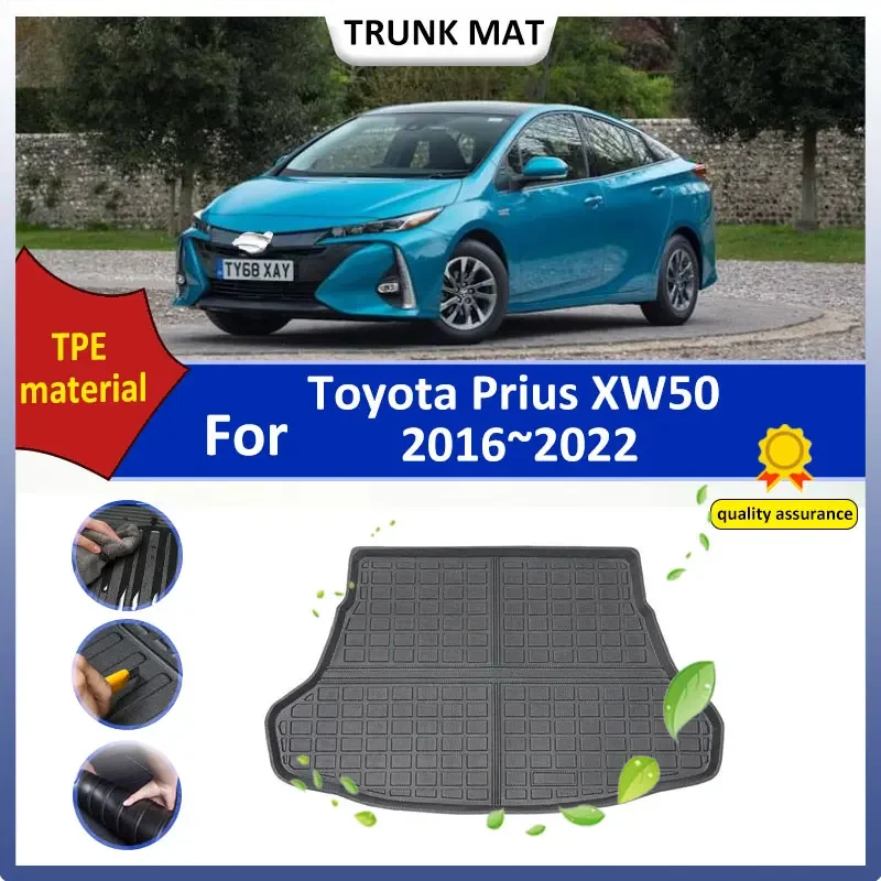 

Для Toyota Prius XW50 2016 2017 2018 2019 2020 2021 2022 Автомобильный коврик в багажник из ТПЭ, напольный коврик, коврик для хранения багажника, водонепроницаемый коврик