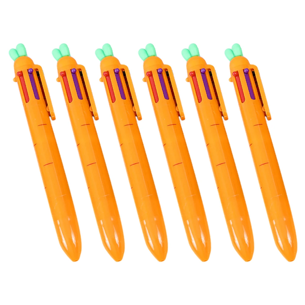 

Carrot Ballpoint Pen 6 Colors Cute Pens Gel Ink Friction Erasable Lightweight Portable Writing Tool Students Office Use School