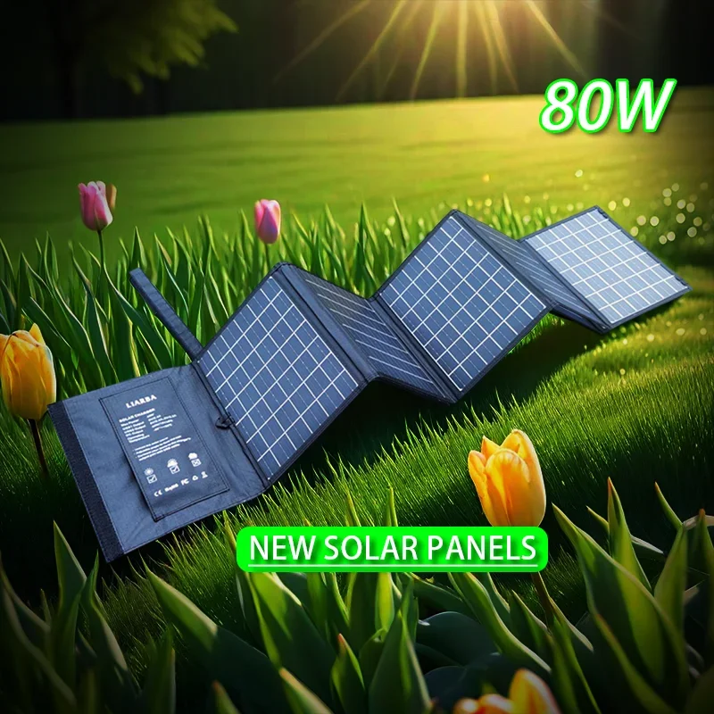 30W 2024 Foldable Solar Charging Panel 50W 18V ETFE Suitable for Mobile Camping and Hiking Charging Bags