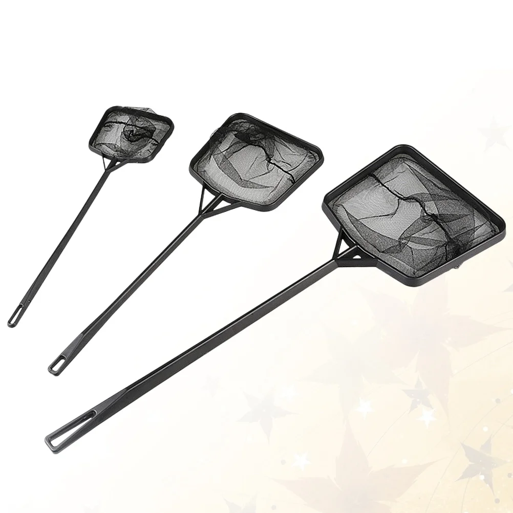 

3Pcs Portable Fishing Nets Nylon Mesh Tear Resistant Long Handle Mesh Fishing Accessories Aquarium Use